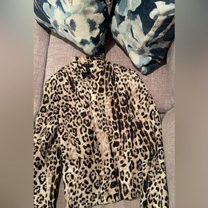 louben cheetah print zip up